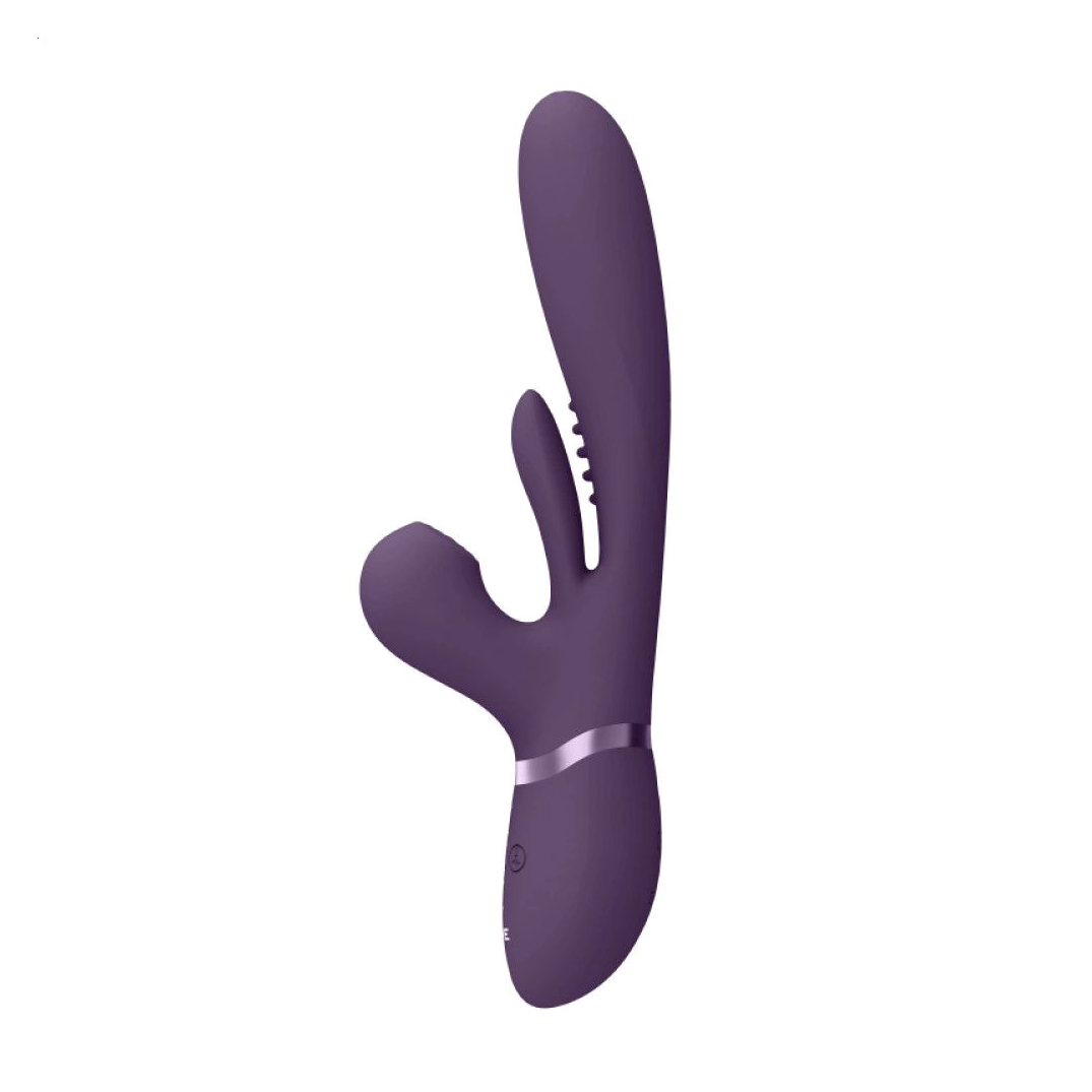 Вібратор-кролик Vive Kura Tongue &amp; Pulse Wave Stimulator G-Spot Vibrator Фіолетовий, 1 шт